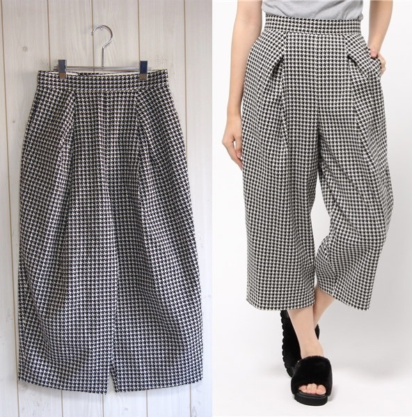 ADAM ET ROPE' 千鳥柄 ボリュームタックパンツ★アダムエロペ拍卖