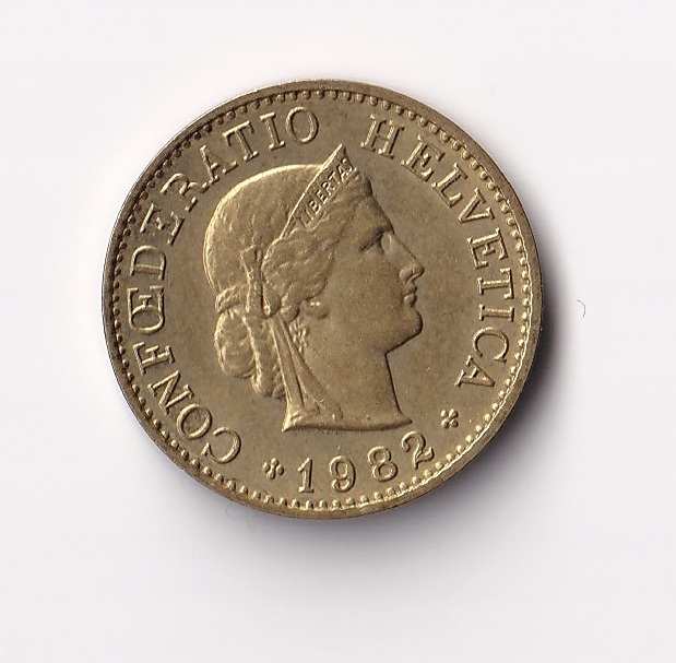 1982年/硬貨/コイン/スイス/5ラッペン/CONFOEDERATIO HELVETICA/古銭/旧貨幣拍卖