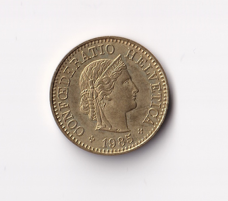 1985年/硬貨/コイン/スイス/5ラッペン/CONFOEDERATIO HELVETICA/古銭/旧貨幣拍卖