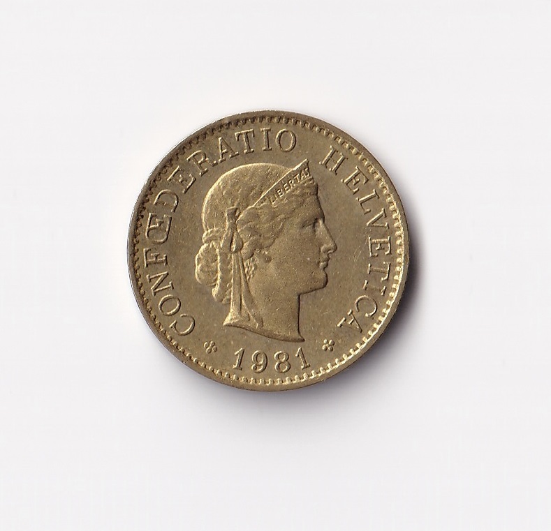 1981年/硬貨/コイン/スイス/5ラッペン/CONFOEDERATIO HELVETICA/古銭/旧貨幣/その2拍卖