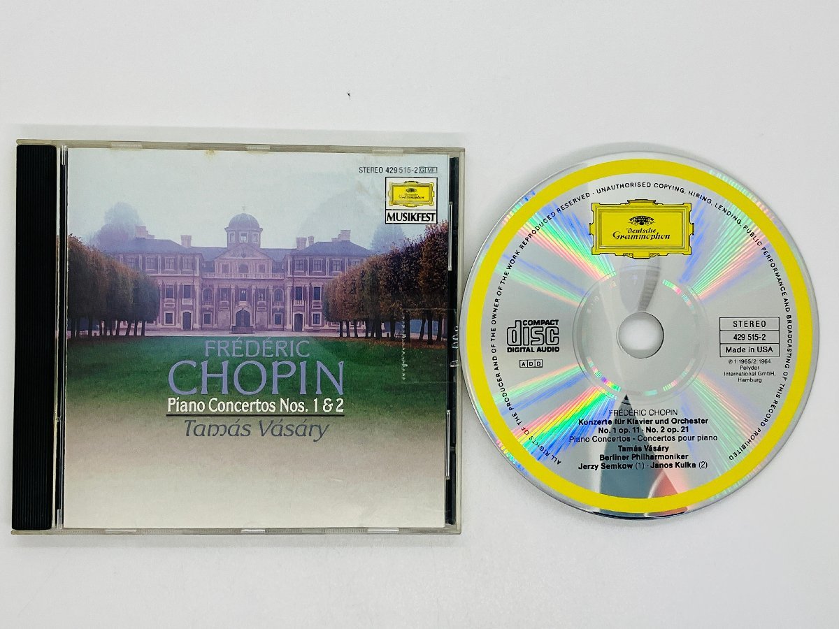 即決CD 米盤 蒸着仕様 CHOPIN PIANO CONCERTOS NOS.1 & 2 / TAMAS VASARY / ショパン ピアノ 429 515-2 Q01拍卖