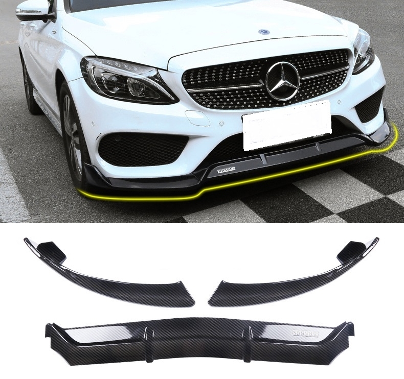 ベンツ Cクラス W205 フロント リップ カバー 2015~2021 カーボン柄拍卖