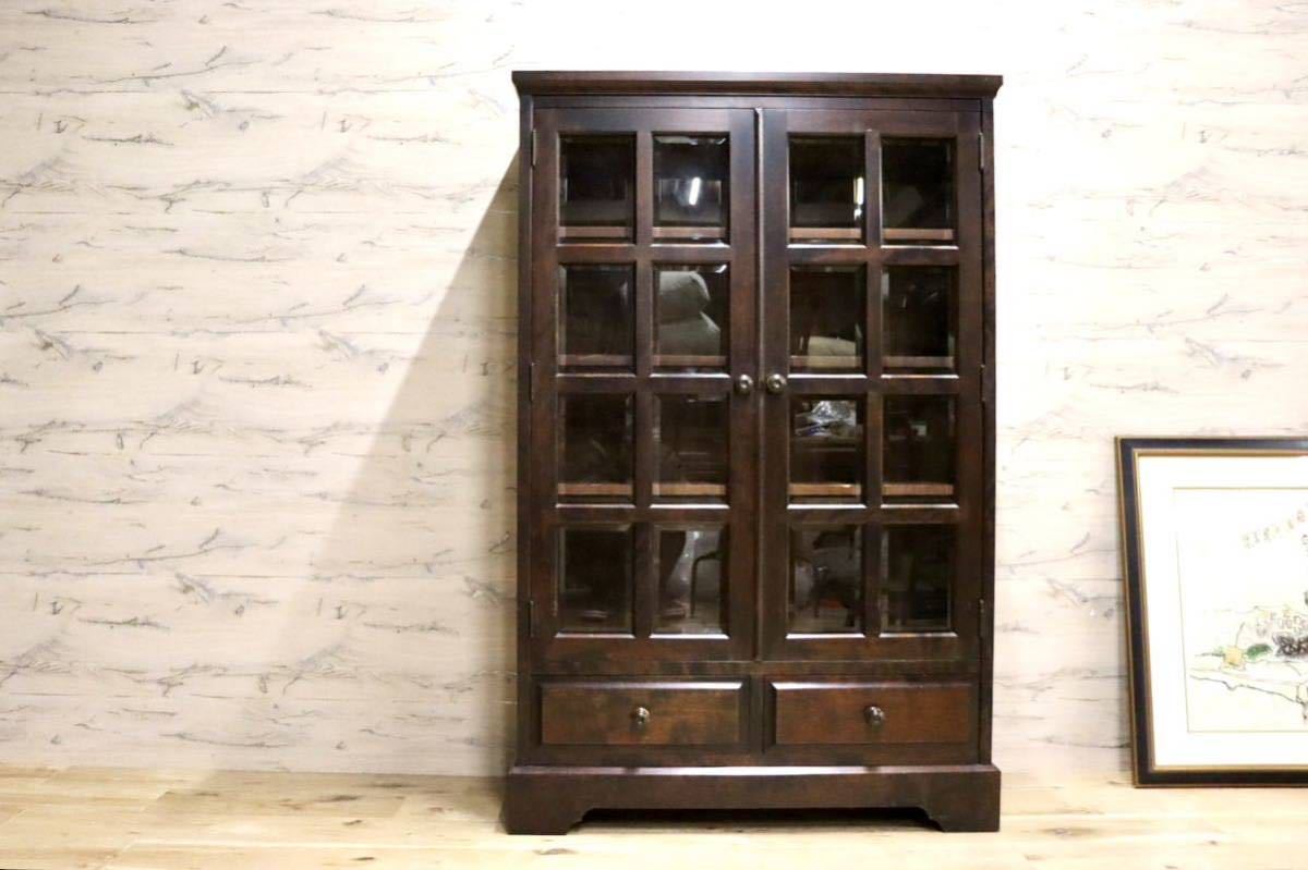 GMGN186B○北海道民芸家具 本棚 書棚 本箱 キャビネット 飾り棚 樺無垢材 飛騨産業 和家具 和モダン レトロ 古民家 旅館 書斎 棚拍卖