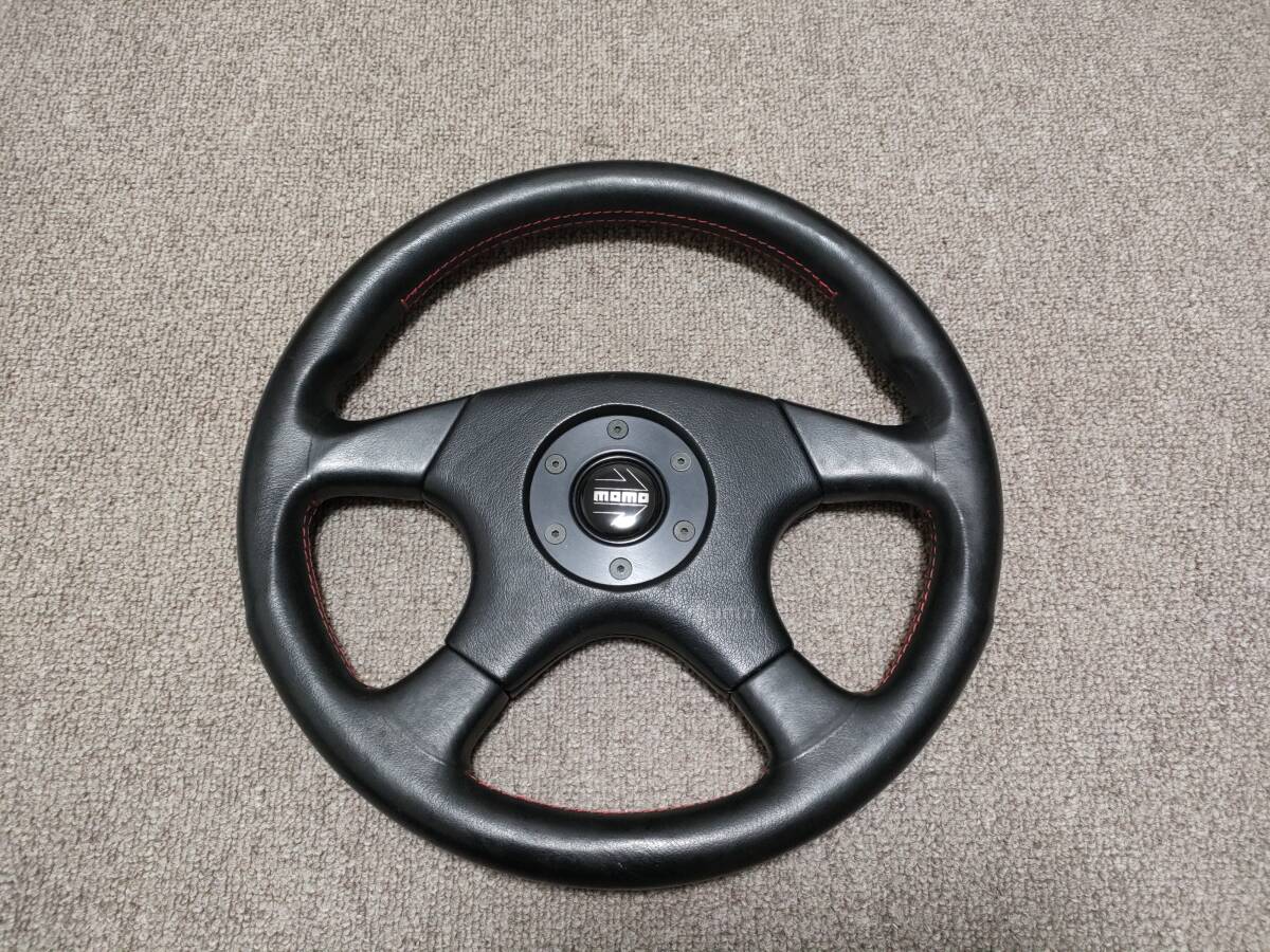 美品 MOMO speed モモ スピード ステアリング JDM GTR スープラ jzx ヴィンテージ レザー メルセデス パッド拍卖