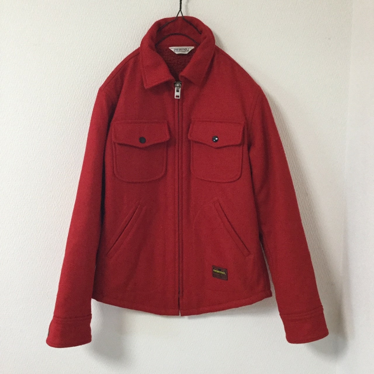 FIVE BROTHER ファイブブラザー 裏ボア ジャケット ダブルポケット 赤 レッド拍卖