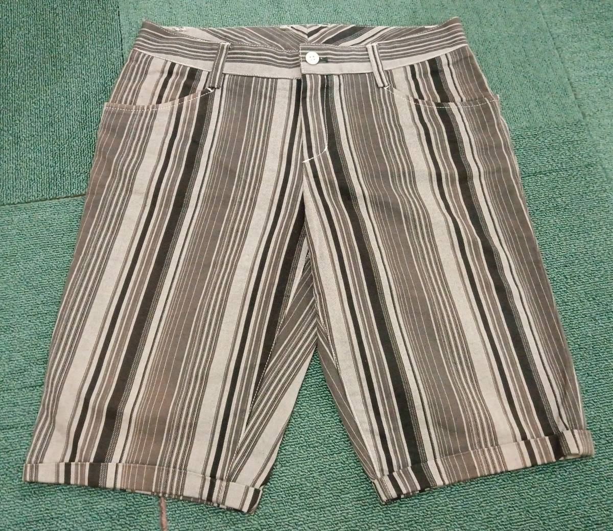 adidas アディダス ゴルフウェア 短パン パンツ ストライプ 下着 ブラック×グレー系 綿×ポリウレタン レディース 表記サイズウエスト63 M拍卖
