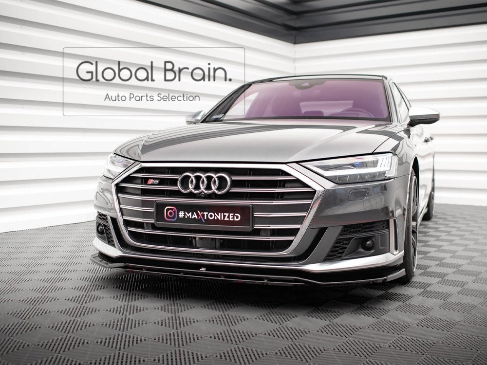 アウディ S8 D5 フロント リップ スポイラー V1/バンパー ディフューザー エプロン カナード フロント スプリッター拍卖