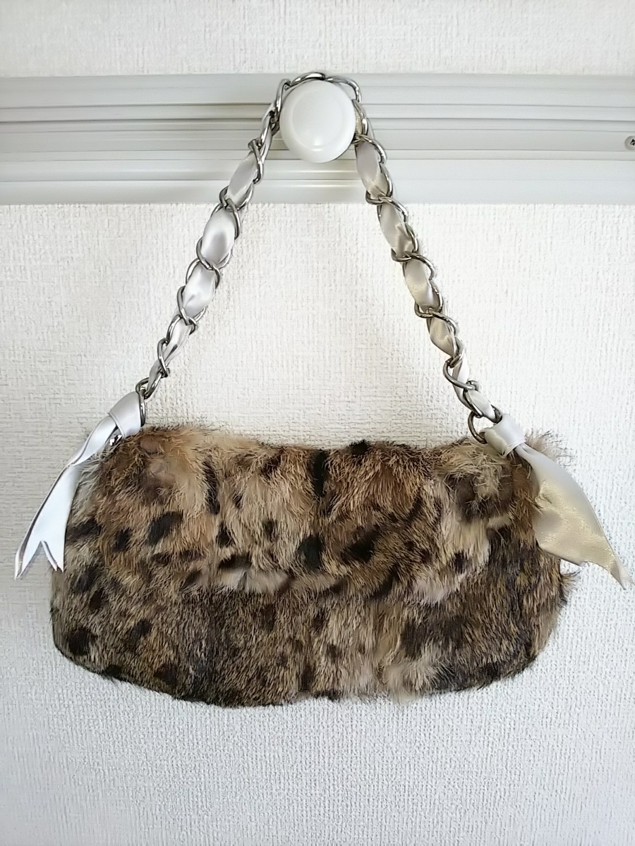 ピーチジョン amplele girls PJ ヒョウ柄のファーバッグ シャンパンゴールド 拍卖