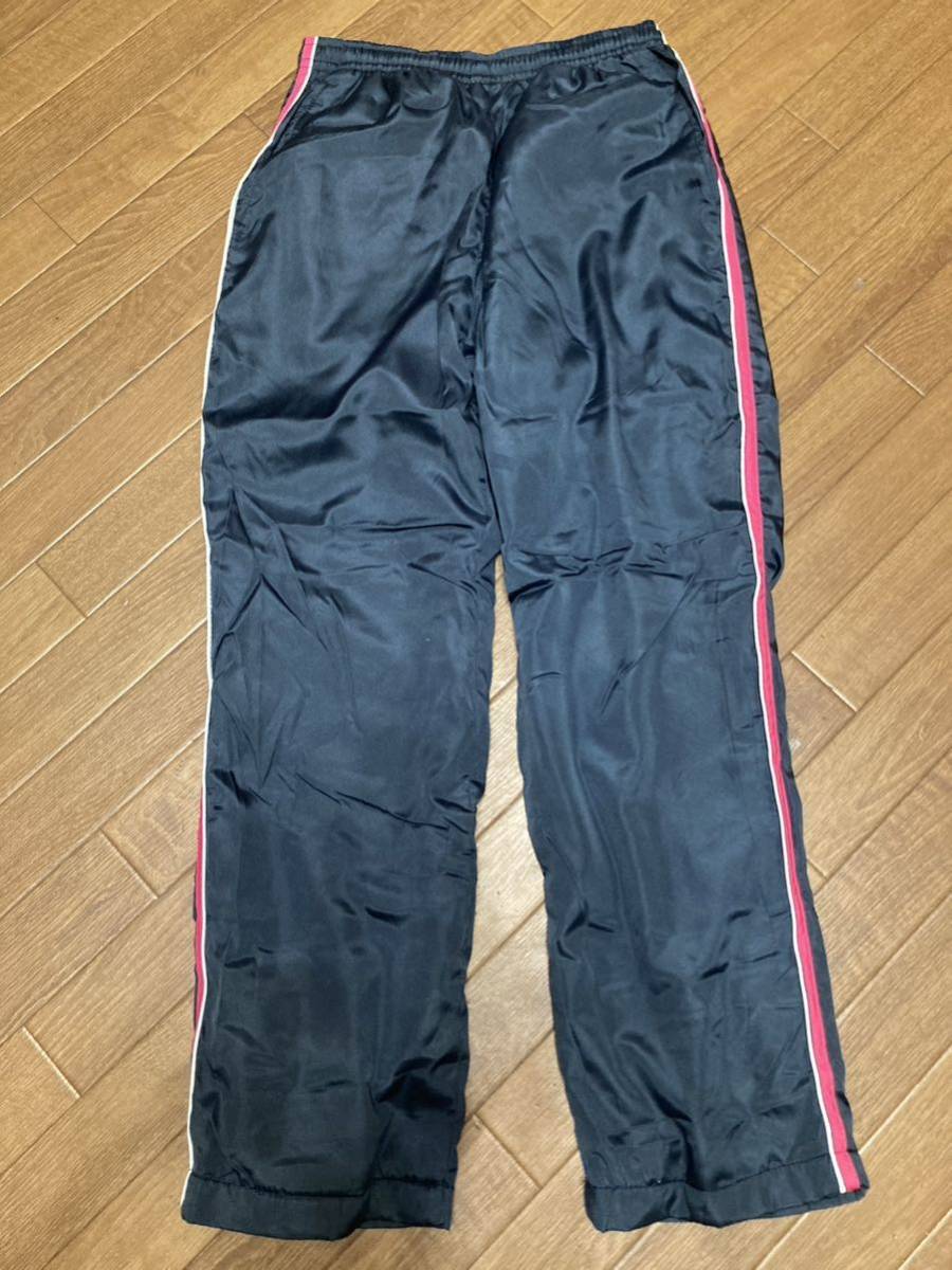 新品★防寒裏フリースあったかパンツ シャカシャカ★ネイビーXピンクライン★150拍卖