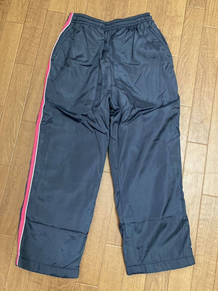 新品★防寒裏フリースあったかパンツ シャカシャカ★ネイビーXピンクライン★130拍卖