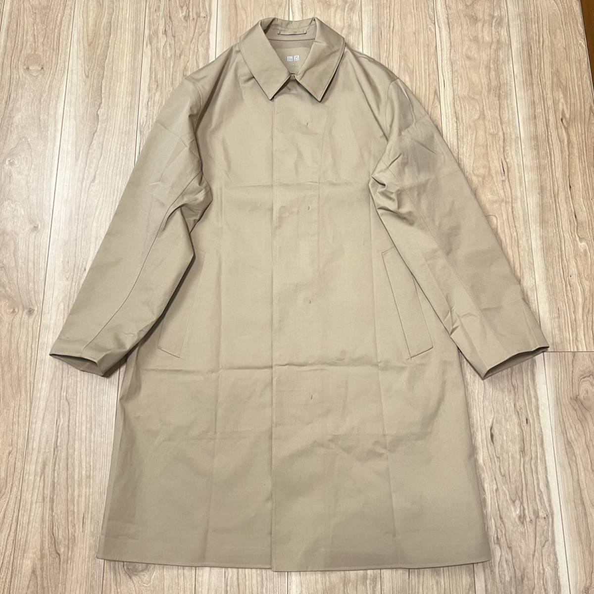 【人気】美品 UNIQLO ユニクロ ブロックテック ステンカラーコート 耐久撥水 防風 透湿性 メンズ ベージュ系 サイズM R-5567拍卖