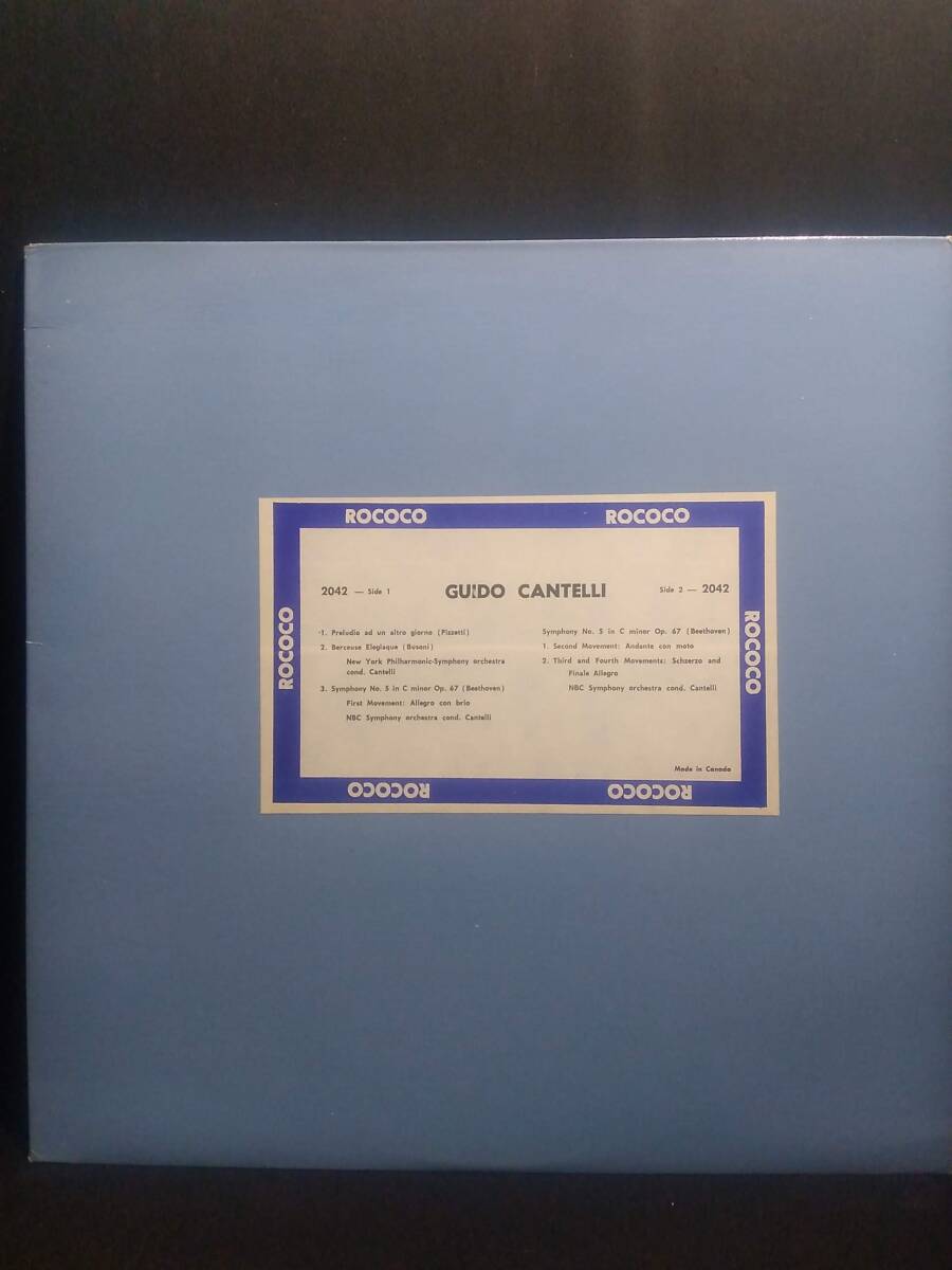 ykbd200911/p80/10★カナダ盤 LPレコード グイード・カンテッリ指揮 ベートーヴェン交響曲第5番ハ短調 Op.67 ROCOCO ロココレーベル拍卖