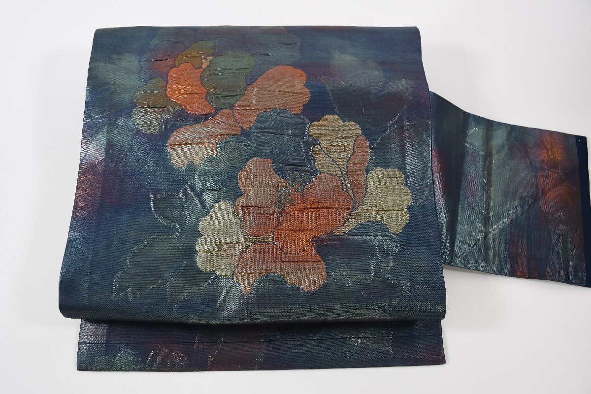 名古屋帯 花 暈し 帯丈367cm ★着物屋 ne-7747 桜庭呉服店拍卖