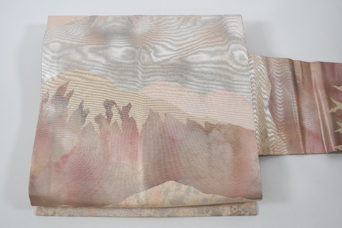 名古屋帯 自然文様 遠山文 帯丈352cm ★着物屋 ne-7764 桜庭呉服店拍卖