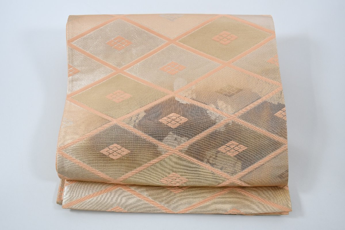 袋名古屋帯 六通柄 菱文 帯丈418cm ★着物屋 ne-8015 桜庭呉服店拍卖