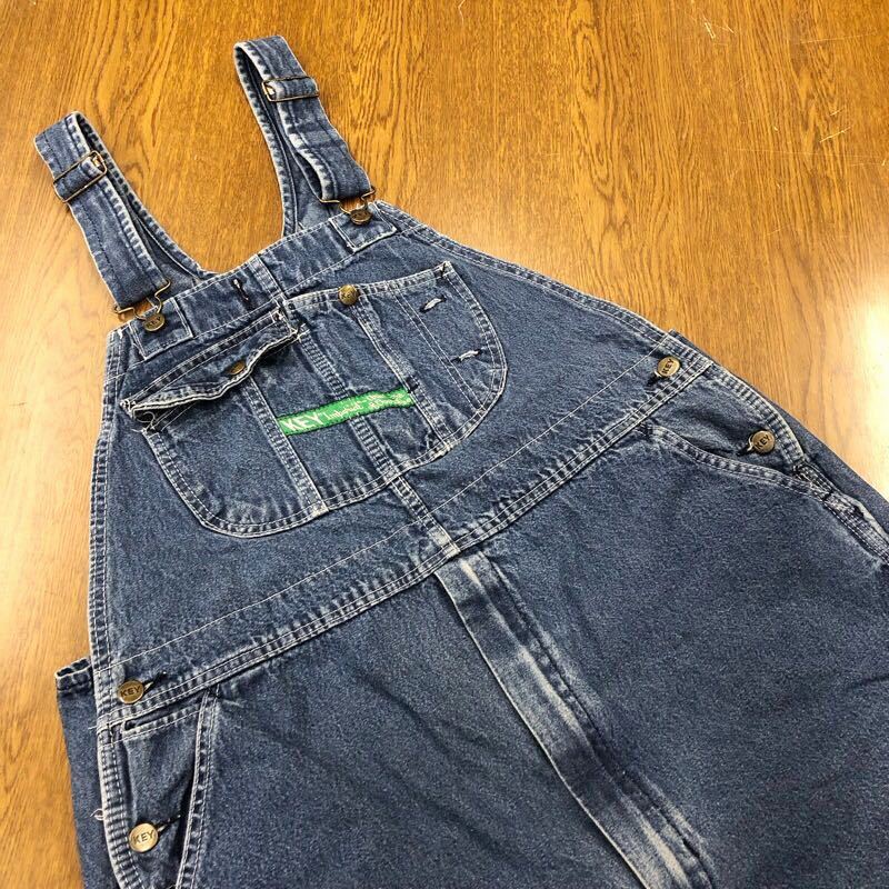 【FB115】KEY W42 L32 大きいサイズ ビッグサイズ オーバーオール デニム メンズブランド古着 キー 送料無料拍卖