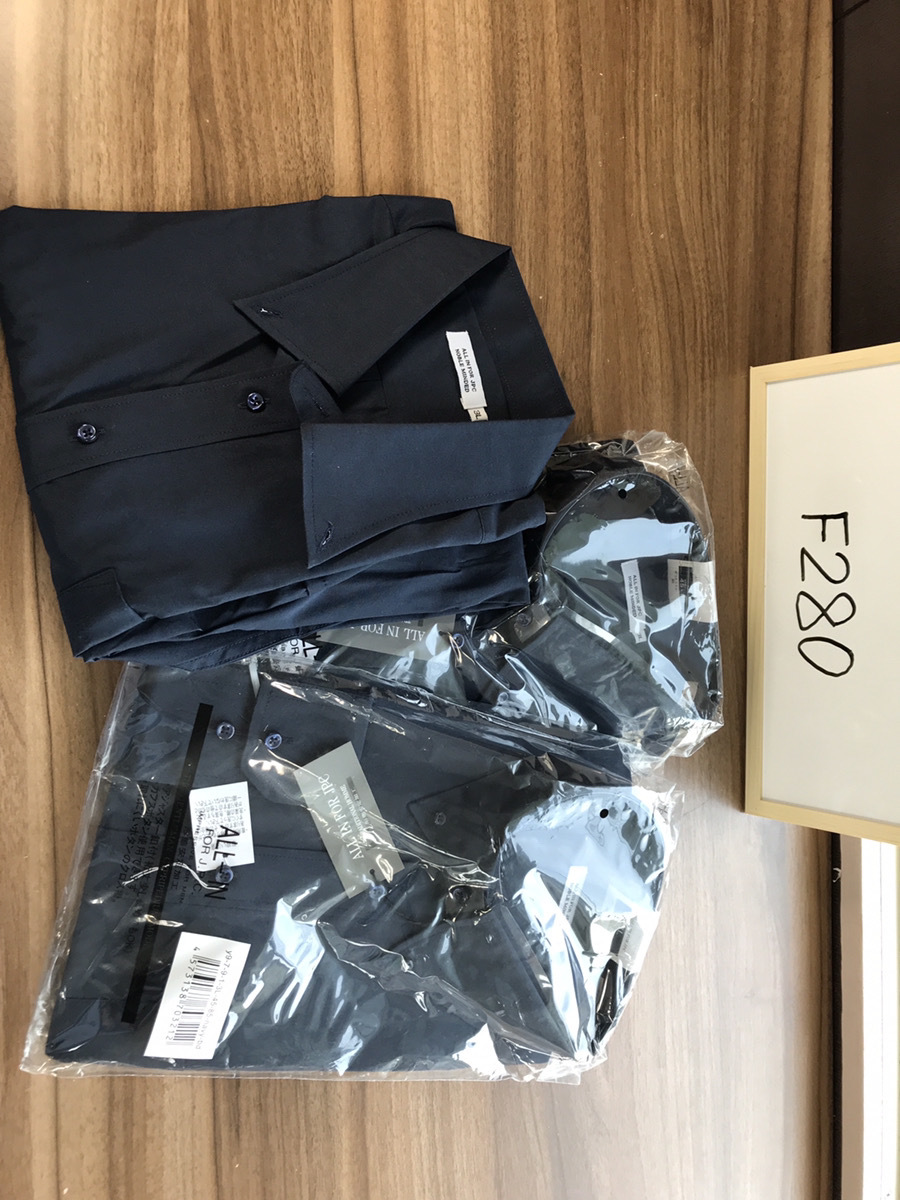 アトリエサンロクゴ 長袖シャツ 3枚セット メンズ Yシャツブラック 無地 ワイシャツ 飲食店 制服 y9-7-9-1-3set 首回り45cm裄丈85cm拍卖