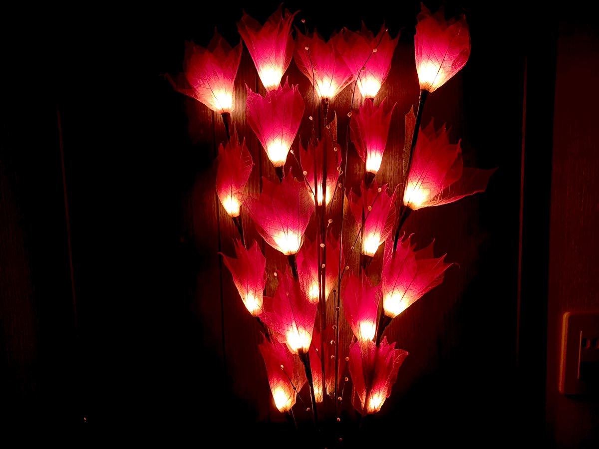 ■新品■フラワーライト◆天然リーフ◆イルミネーションツリー◆ブランチツリー◆アジアン◆雑貨◆花◆贈り物◆キャンドル◆造花インテリア拍卖