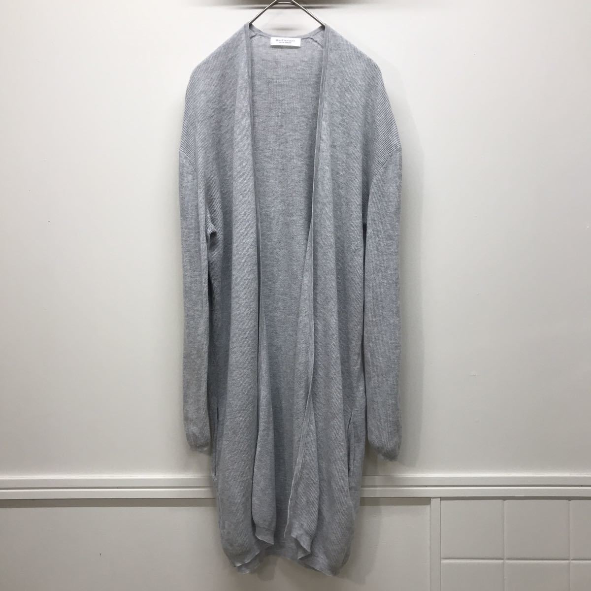 BEAUTY & YOUTH ビューティアンドユース カーディガン グレー ロング丈 ユナイテッドアローズ フリーサイズ 32-65a拍卖