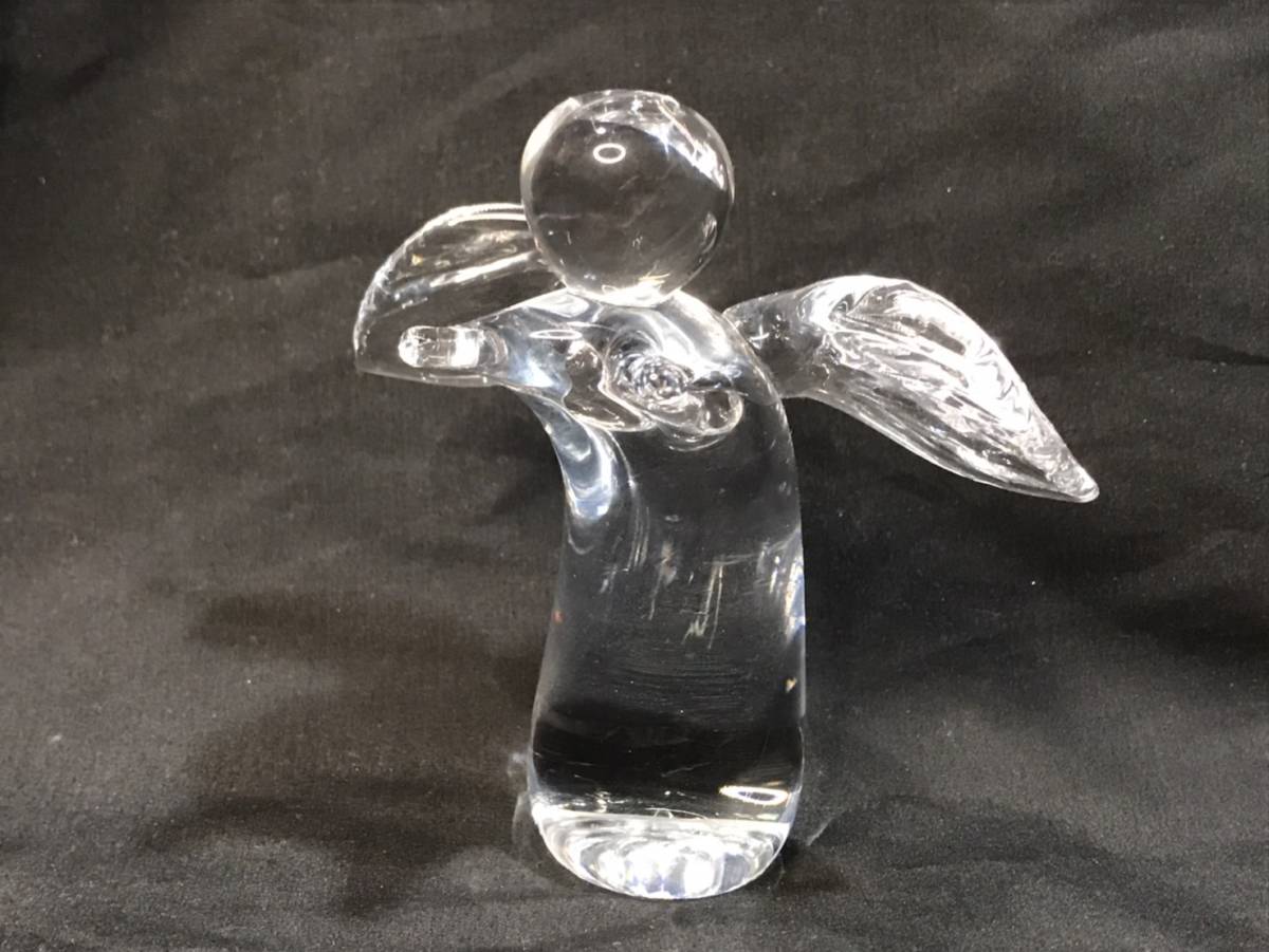 ガラス工芸 天使の置物 硝子細工 ペーパーウェイト 妖精 インテリア小物拍卖
