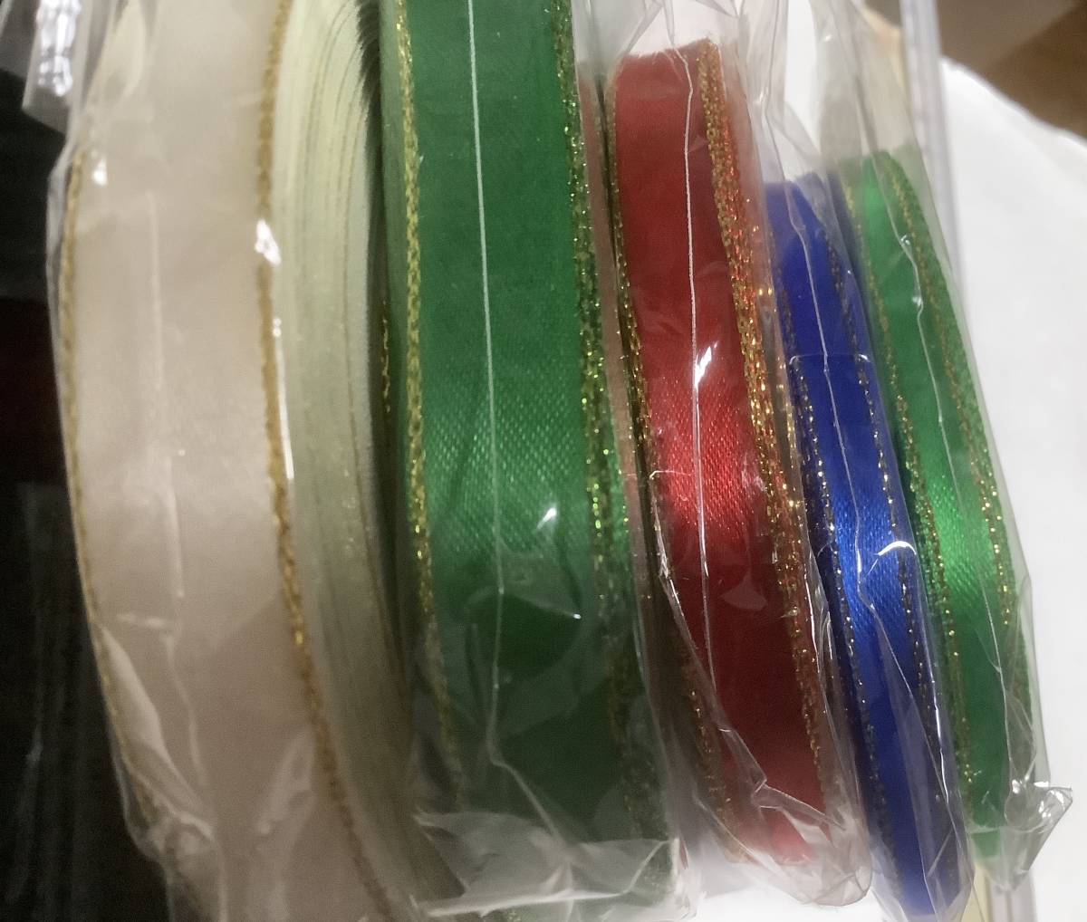5巻 ラメ入り シングルサテンリボン 約23m / リボン 拍卖