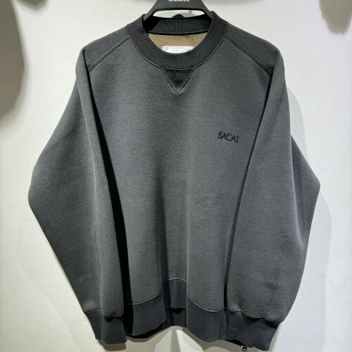 SACAI 23AW SPONGE SWEAT PULLOVER GRAY 23-03256M SIZE-2 サカイ 23AW スポンジ スウェット プルオーバー グレー拍卖