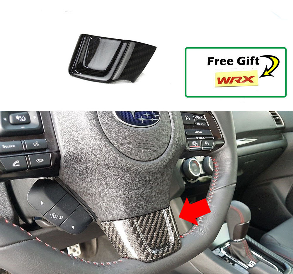 スバル インプレッサ 内装 カーボン インテリア ステアリング ホイール トリム 2015-2019 WRX STI WRXステッカー付拍卖