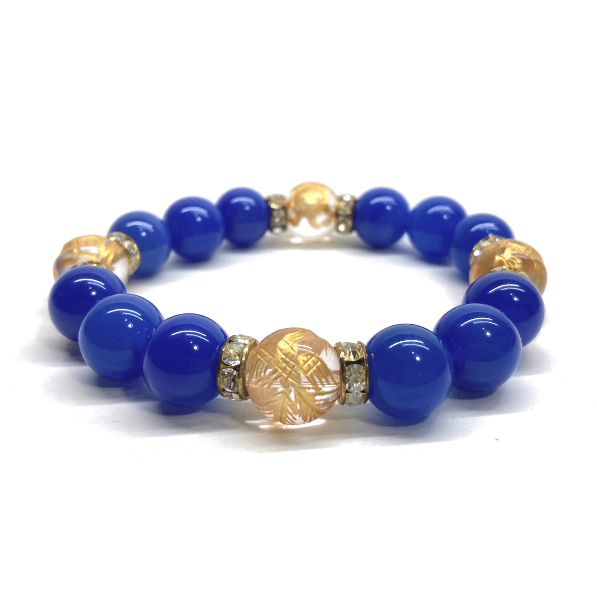 四神獣金彫水晶×青瑪瑙 12mm パワーストーン ブレスレット天然石 青龍 白虎 玄武 朱雀 運気上昇 お守り 金運 健康運 四神獸 四神相応 G拍卖