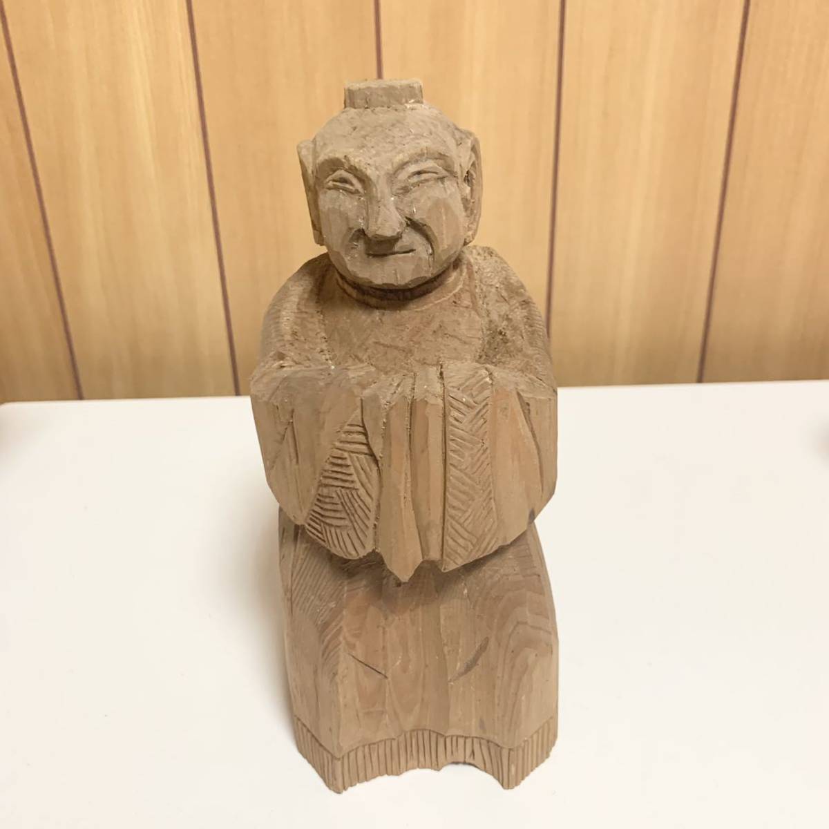 匿名配送 木彫り 中国人形 置物拍卖