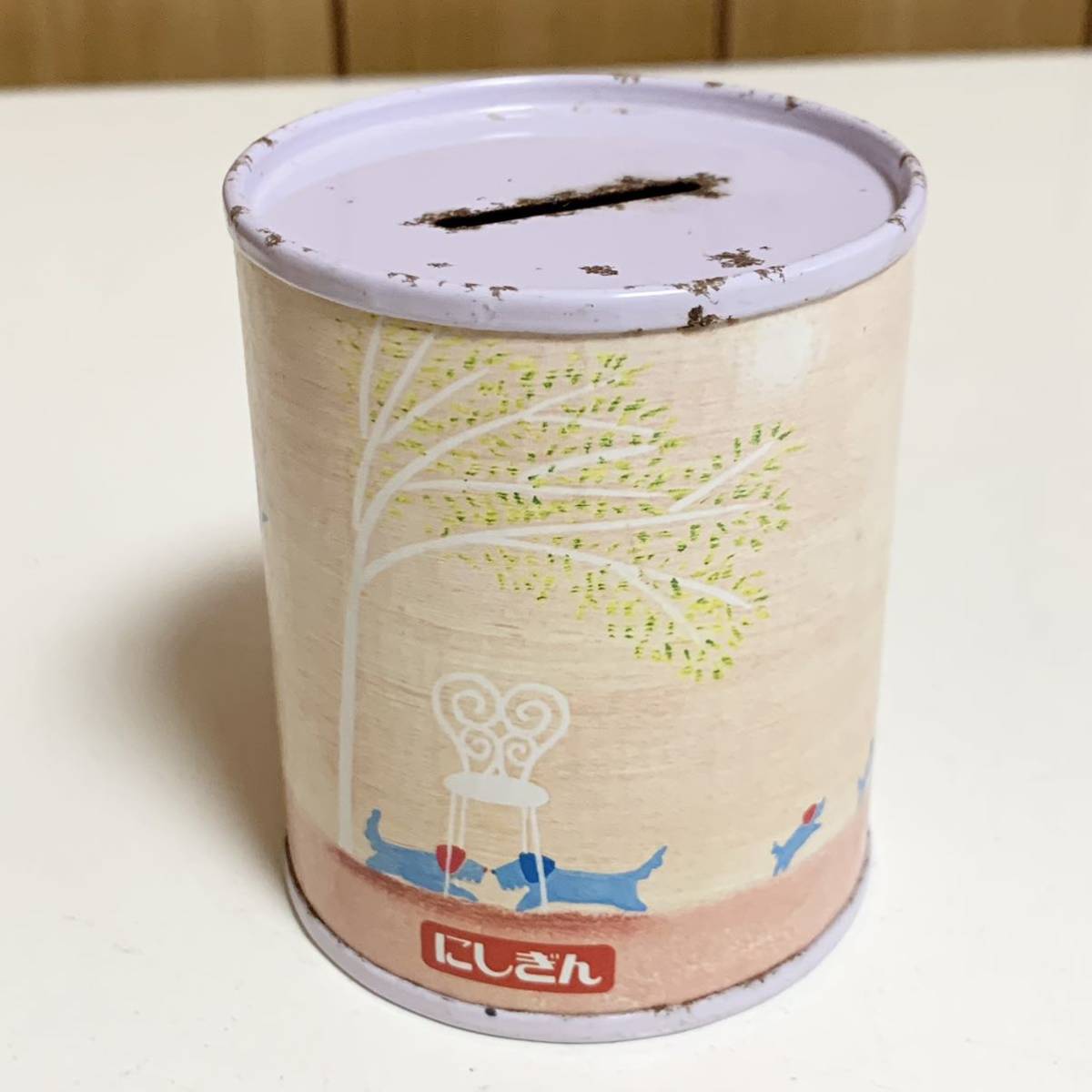 ☆匿名配送 缶型貯金箱 にしぎん レア 希少 非売品 ノベルティー 昭和レトロ 限定品 コインバンク 年代物 ららら貯金箱拍卖