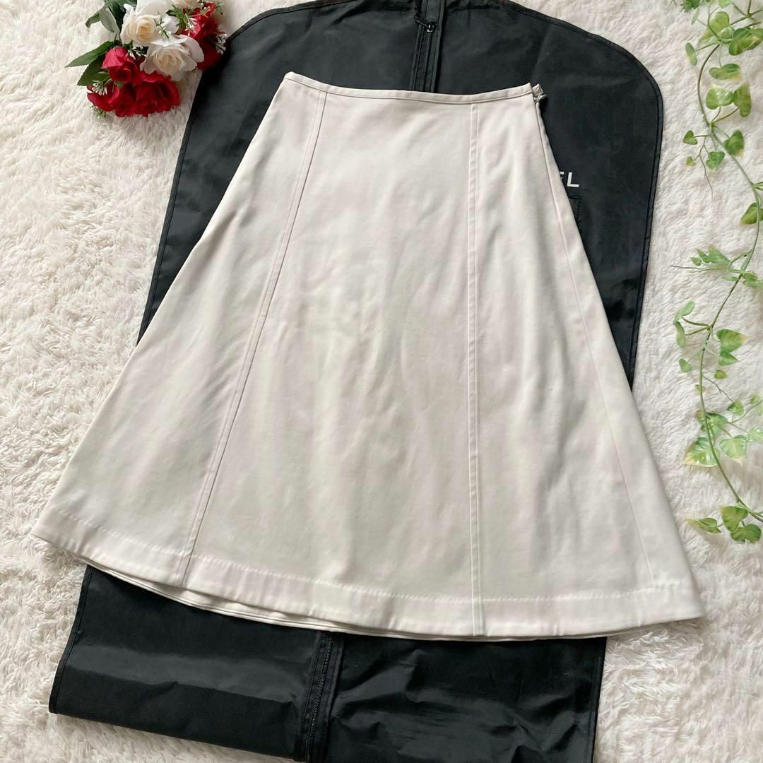 ウィムガゼット ナイロンレーヨンフレアスカート アイボリー ひざ丈 36サイズ Whim Gazette拍卖