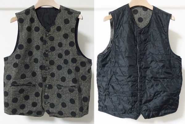 旧タグ Engineered Garments エンジニアードガーメンツ Logger Vest Printed Polka Dot リバーシブル ロガー ベスト S ポルカ ドット拍卖