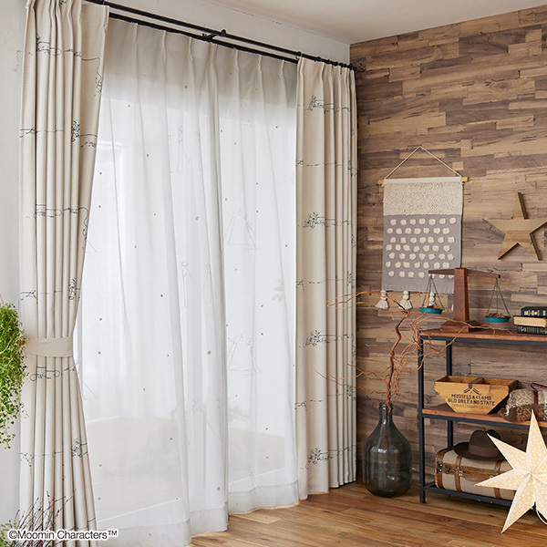 お買い得2枚セット カーテン レース ウォッシャブル ムーミン 100×176cm 2枚セット拍卖