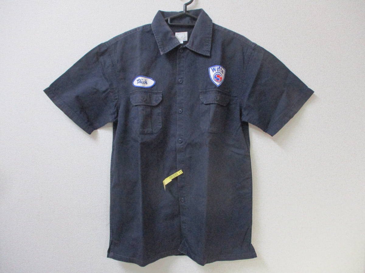 MPS MELTING POT STUDIO メンズ 半袖 シャツ Lサイズ 濃紺 ワッペン・刺繍 【クリーニング済タグ付】拍卖