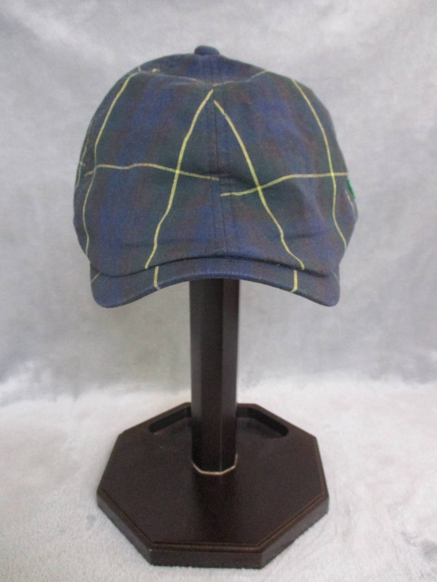 ティンカーベル TINKERBELL 帽子 サイズ56cm グリーン・ブルー系チェック フェルト・刺繍ロゴワッペン拍卖