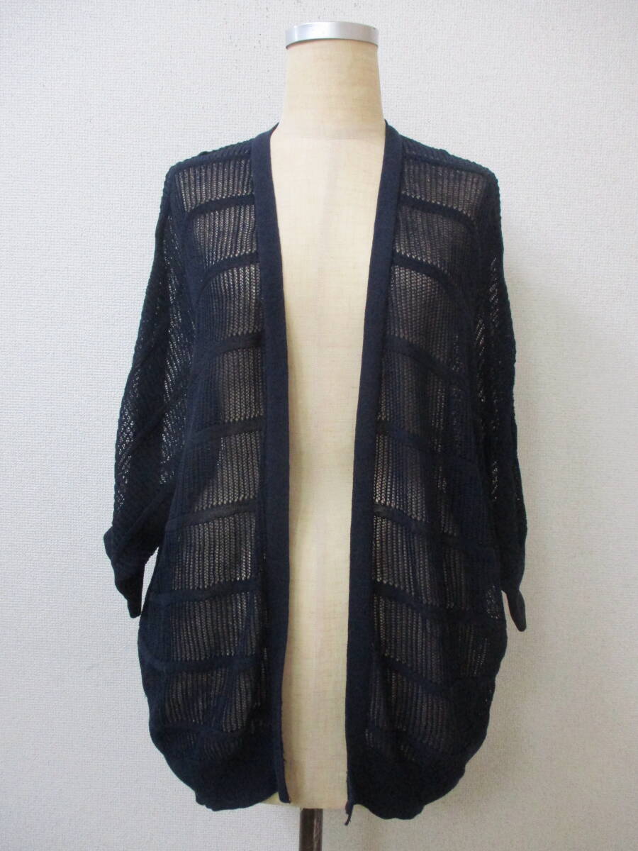 HK WORKS LONDON レディース カーディガン 変形 濃紺 Lサイズ拍卖