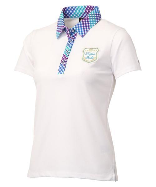 送料無料! 在庫処分! カッパ 【 kappa 】 レディース ポロシャツ チェック KG422SS84 L ホワイト 【1446】拍卖