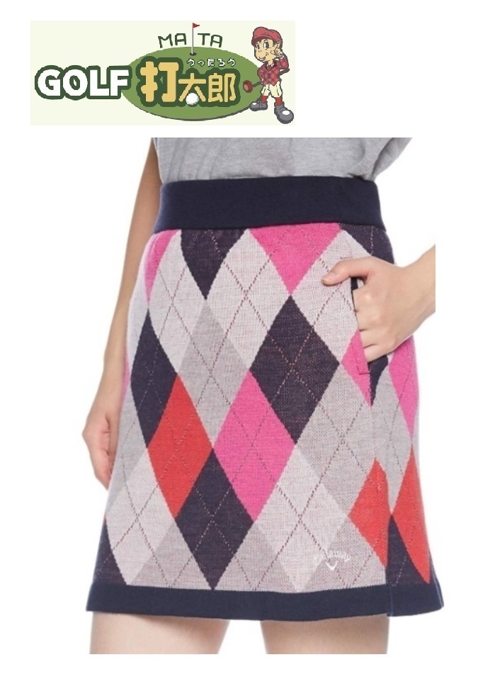 在庫処分! 送料無料! キャロウェイ 【Callaway】 レディース アーガイル ニット スカート 241-8225804 М 【1736】拍卖