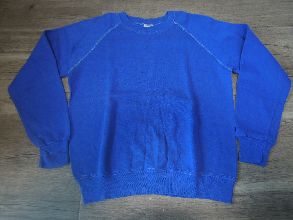 80's ヴィンテージBASSETT WALKERバセットウォーカー無地スウェット ラグランスリーブ トレーナー拍卖