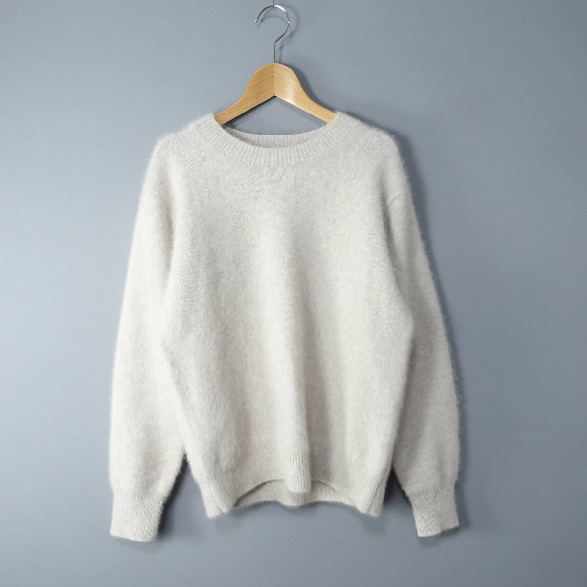 美品*AN SPINNEN/スピネン/38/ 定価41.800円/日本製/ブルーフォックスクルーネックセーター/ナチュラル拍卖