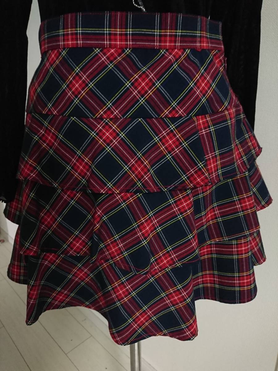 hiromichi nakano/ヒロミチナカノ/ナカノヒロミチ/タータンチェック三段フリルスカート/165cm/卒業式/入学式/スクールスカート/フォーマル拍卖