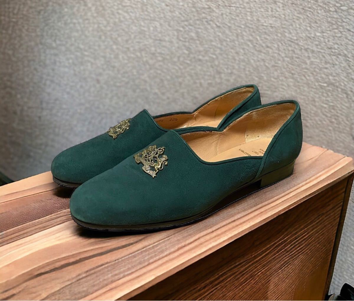 OLD POLO RALPH LAUREN スエード ローファー パンプス★レディース 22.5サイズ 日本製★拍卖