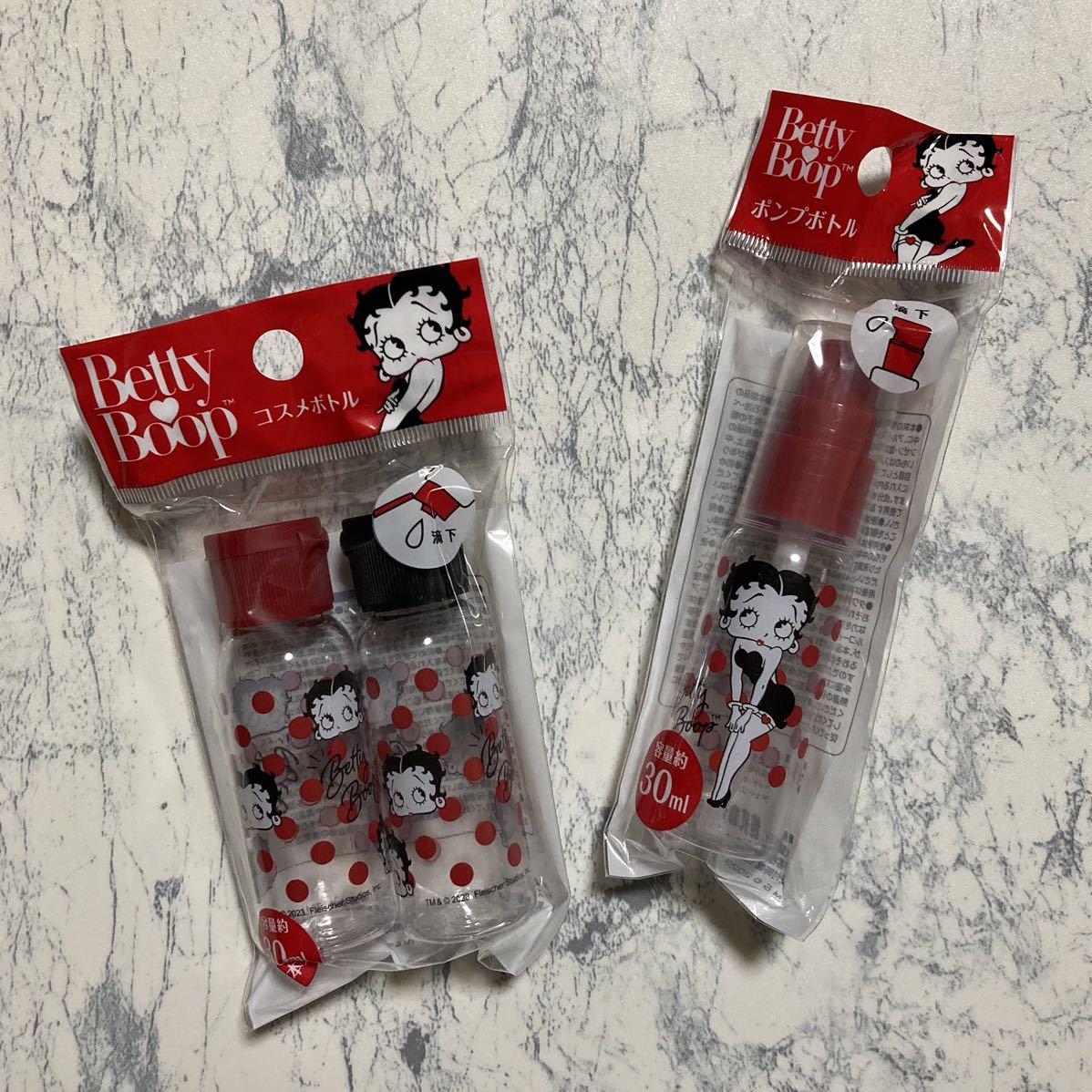 新品未使用 Betty Boop ベティブープ ベティちゃん コスメボトル2個入&ポンプボトルセット拍卖
