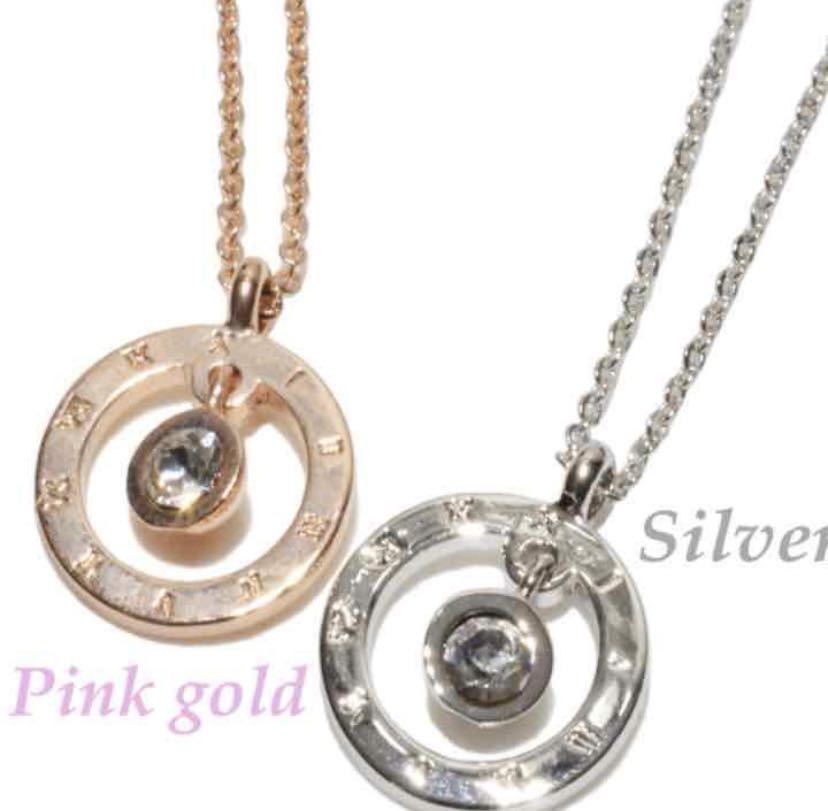 CZ付きリングトップネックレスピンクゴールド ネックレス ペンダント アクセサリー拍卖