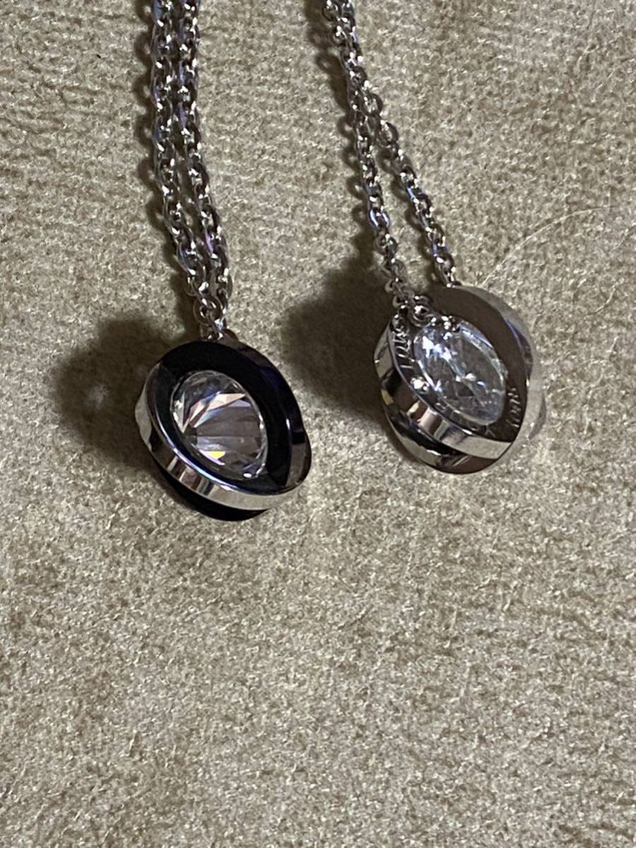 大粒CZステンレス製ペアネックレス アクセサリー ネックレス拍卖