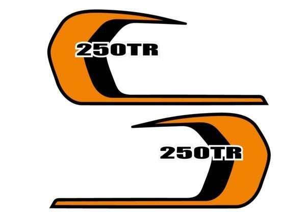 カワサキ 250TR タンク デカール ステッカー ツインカラー オレンジ黒 簡単 ドレスアップ レトロ 転写シート付き拍卖