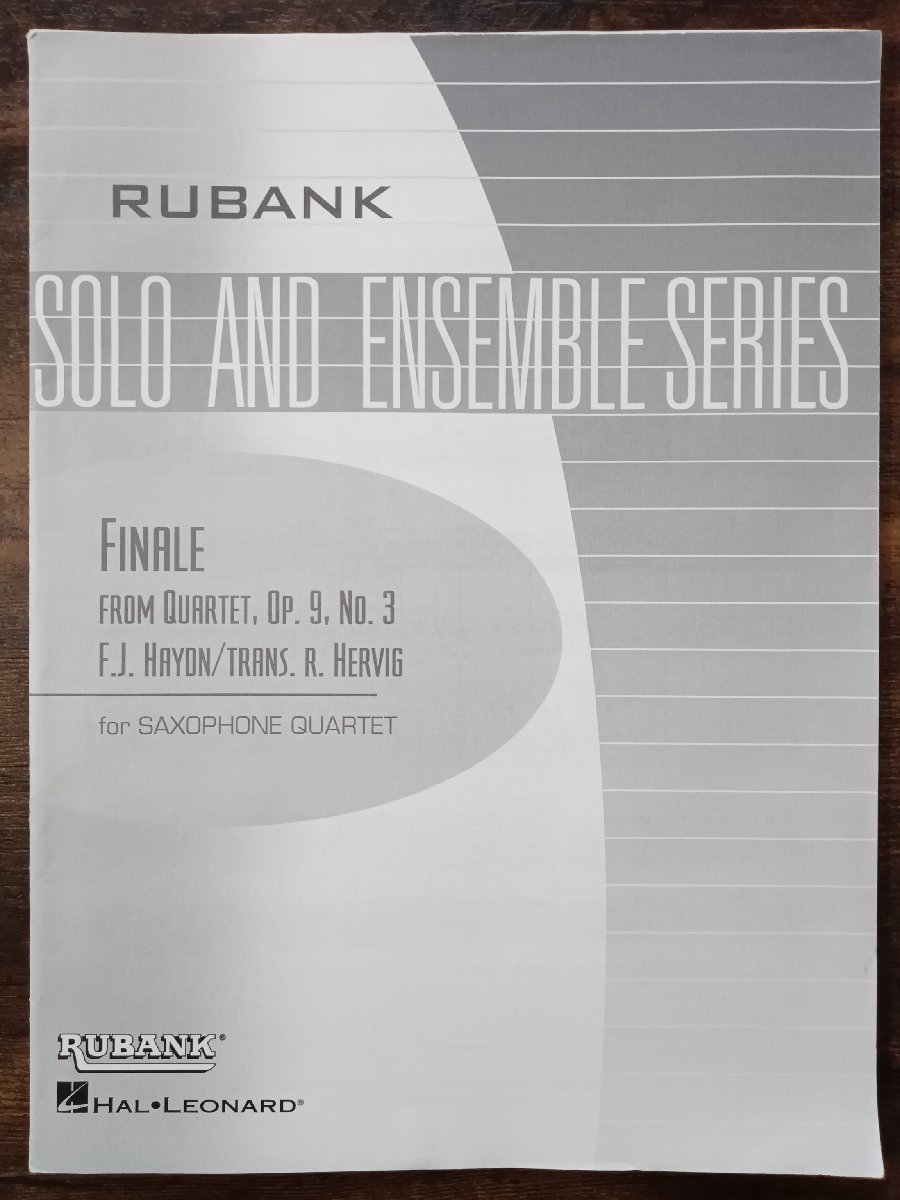 送料無料 サクソフォン四重奏楽譜 F.J.ハイドン:フィナーレ 弦楽四重奏曲 Op.9 No.3より R.ヘルヴィヒ編 試聴可 AATB スコア・パート譜拍卖