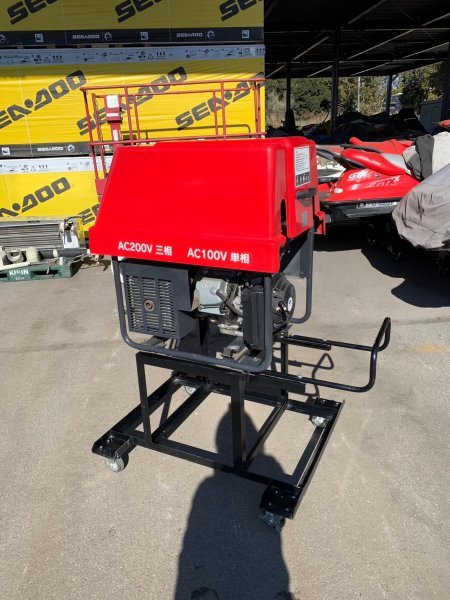 緊急用 発電機 EGR5000TC-E 三相200V 5.0kVA 単相100V 0.5kVA 50Hz 新ダイワ 架台型 ガソリン 保管品 地震 災害 SS向け 管理:1拍卖