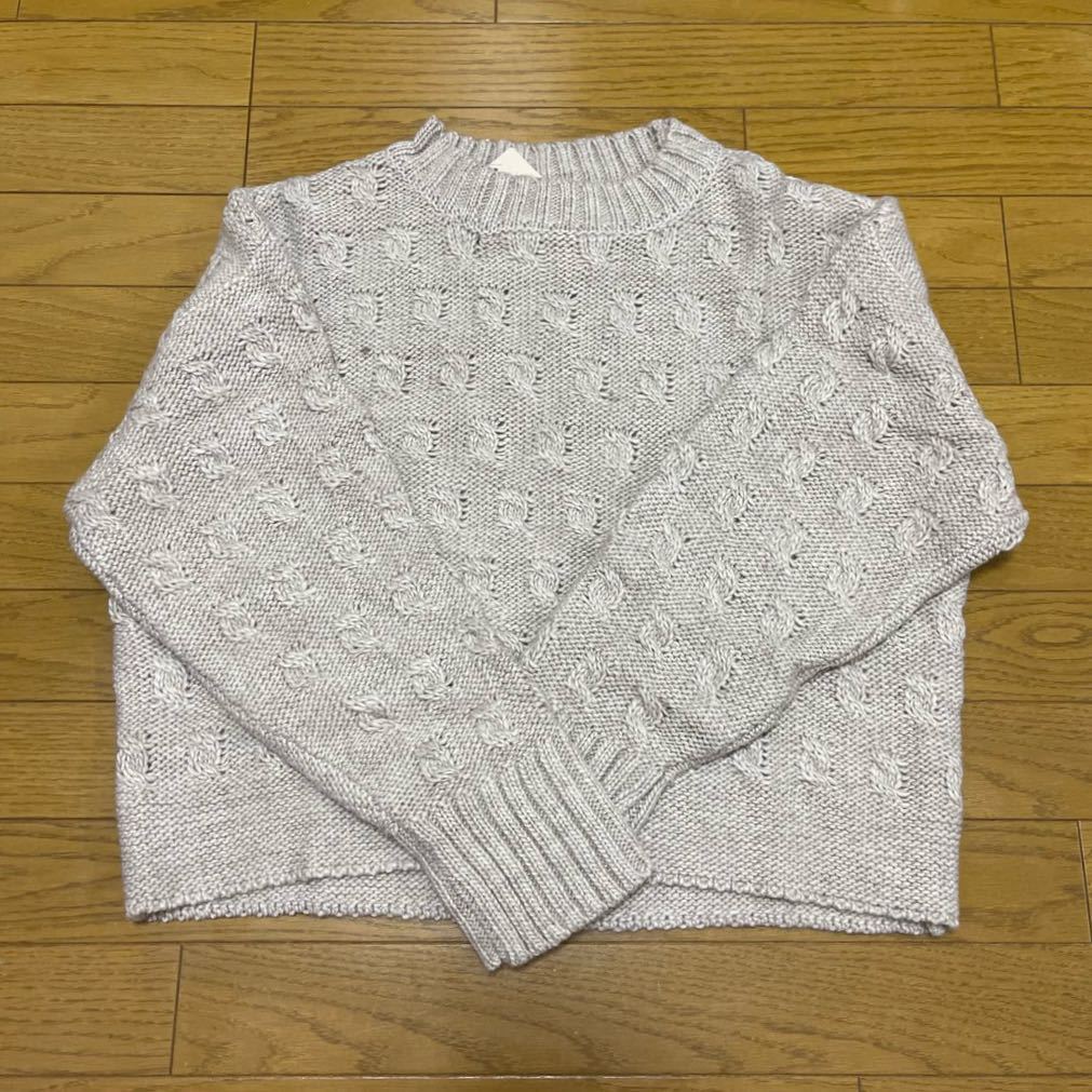 送料無料■タグ付■未使用 SM2 SamansaMos2 サマンサモスモス 柄編み プルオーバーニット ベージュ サイズF 長袖ニット拍卖