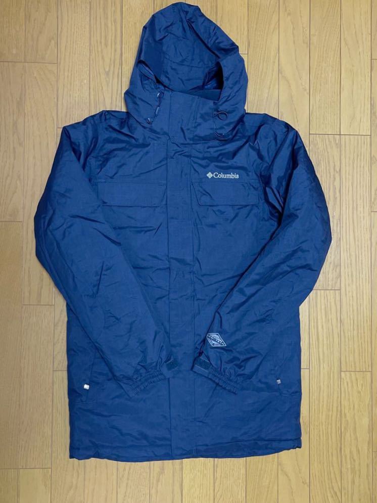 Columbia コロンビア ネイビー 長袖 フード ジップ アウター ジャケット OMNI-TECH 中綿 サイズS US古着拍卖